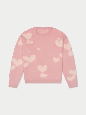 MAVRANS Men’s Pink Heart Crewneck Sweater